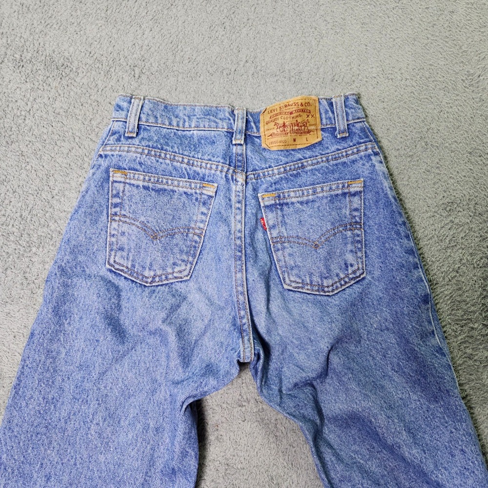 Levi's Womens 3L 550 Relaxed Fit Tapered Jeans Acid Wash Blue Made in USA 90s - Picture 8 of 10